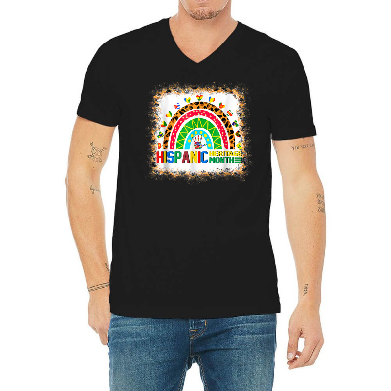 Countries Flags Latinx Boho Rainbow Hispanic Heritage Month V-Neck Tee by Amenity | Artistshot