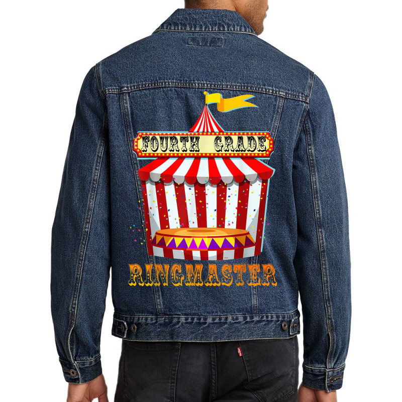 4th Grade Ringmaster Teacher Circus Carnival Back To School Men Denim Jacket by Orchid | Artistshot