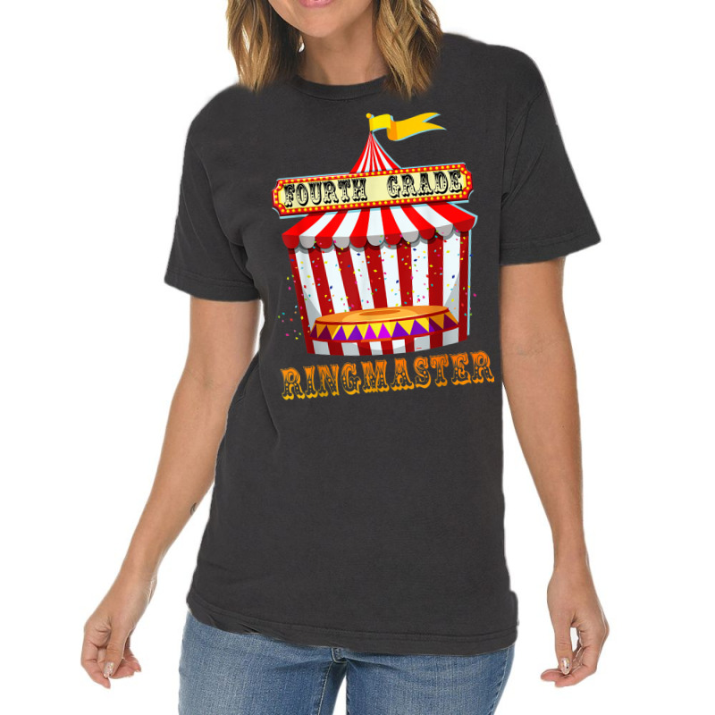 4th Grade Ringmaster Teacher Circus Carnival Back To School Vintage T-Shirt by Orchid | Artistshot