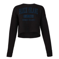 Block Island Rhode Island Ri Vintage Athletic Sports Design Cropped Sweater | Artistshot