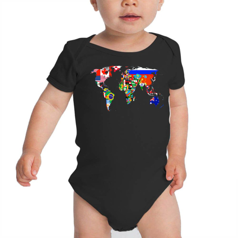 World Map Country Flag Atlas Premium T Shirt Baby Bodysuit | Artistshot