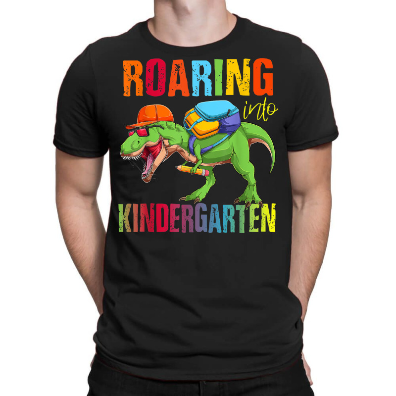 Roaring Into Kindergarten Dinosaur Back To School Boys T-shirt | Artistshot