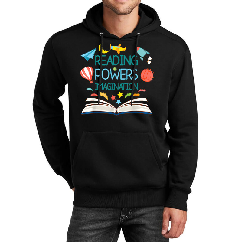 Reading Powers Imagination Books Bibliophile Teacher Unisex Hoodie | Artistshot