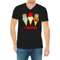 Womens Scary Spooky Halloween Scream Design V-neck Tee | Artistshot