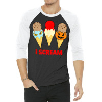 Womens Scary Spooky Halloween Scream Design 3/4 Sleeve Shirt | Artistshot