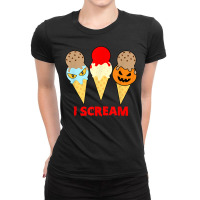 Womens Scary Spooky Halloween Scream Design Ladies Fitted T-shirt | Artistshot