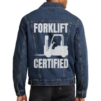 Forklift Certified Certified Forklift Driver Lift Truck Tank Top Men Denim Jacket | Artistshot