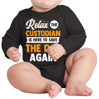 Custodian Custodial Technician Facility Service Long Sleeve Baby Bodysuit | Artistshot