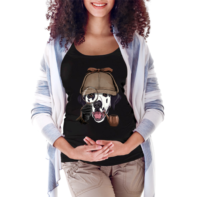 Detective Dalmatian Spy Investigator Carriage Dog Lover Maternity Scoop Neck T-shirt by Renew | Artistshot