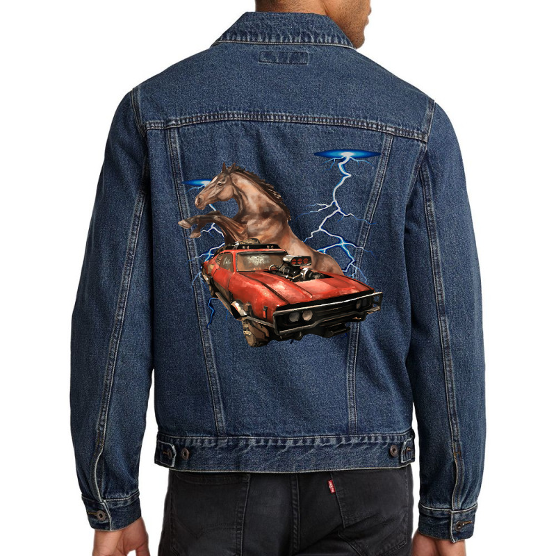 American Muscle Cars - Thunderstorm Car - Auto Mechanic Gift Men Denim Jacket by EdithMcdaniel | Artistshot