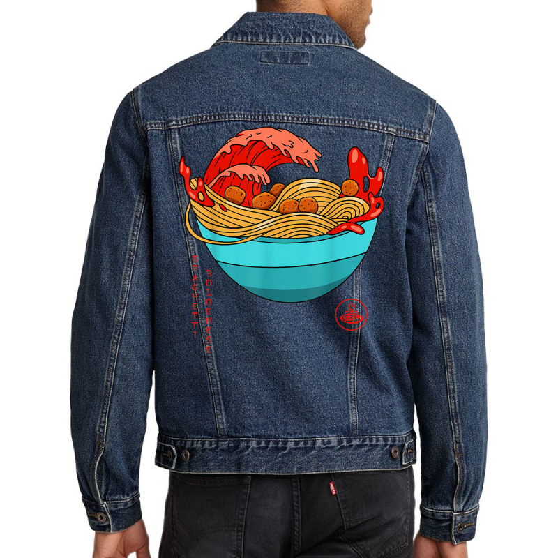 Spaghetti Bolognese   Italian Noodles   Japanese Ramen Style Men Denim Jacket by Clinical | Artistshot