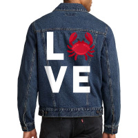 I Love Crabs Cute Crab Lover Crustacean Seafood Crab Tank Top Men Denim Jacket | Artistshot