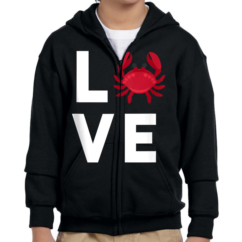 I Love Crabs Cute Crab Lover Crustacean Seafood Crab Tank Top Youth Zipper Hoodie | Artistshot