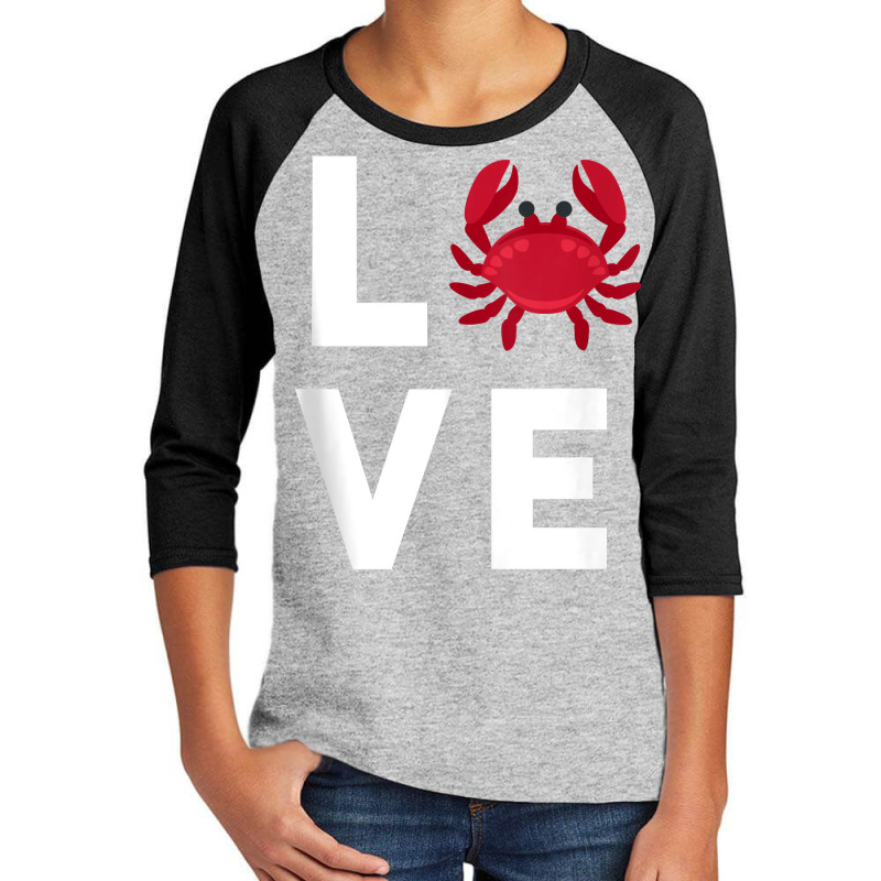 I Love Crabs Cute Crab Lover Crustacean Seafood Crab Tank Top Youth 3/4 Sleeve | Artistshot