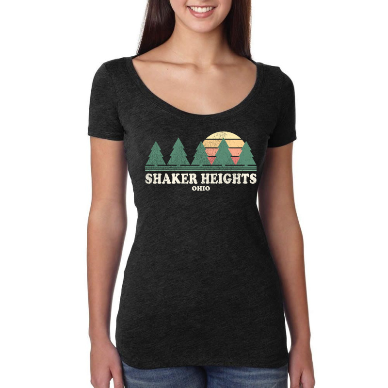 Shaker Heights Oh Vintage Throwback Tee Retro 70s Design Long Sleeve T Women's Triblend Scoop T-shirt by cm-arts | Artistshot