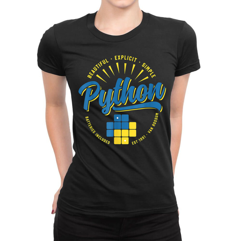 Python Programming Language Ladies Fitted T-Shirt by Fashzilla | Artistshot