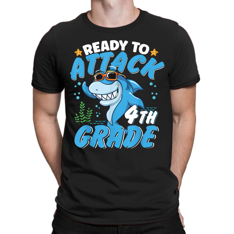 Ready To Attack 4th Grade Apparel Back To School Shark Boys T-shirt | Artistshot