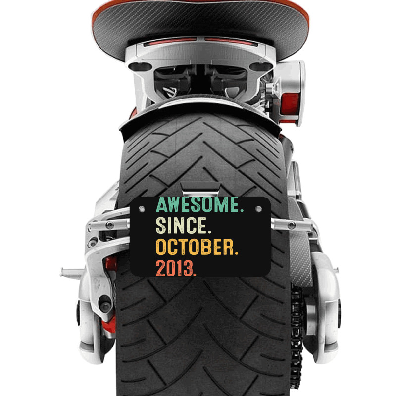 Awesome Since October 2013 9th Birthday Gifts 9 Year Old Boy Motorcycle License Plate | Artistshot