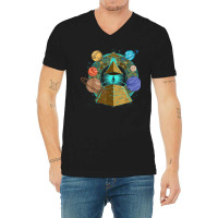 Sci Fi Ufo Abduction Pyramids Ancient Egypt Science Alien V-neck Tee | Artistshot