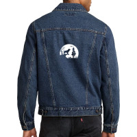 English Cocker Spaniel Dog Moon Silhouette Halloween Costume Men Denim Jacket | Artistshot