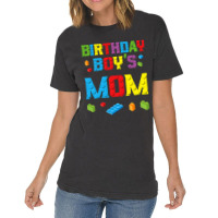 Master Builder Birthday Boy's Mom Building Bricks Blocks  Copy Vintage T-shirt | Artistshot