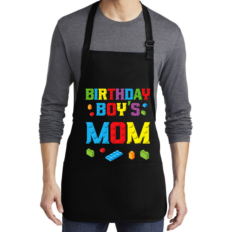 Master Builder Birthday Boy's Mom Building Bricks Blocks  Copy Medium-length Apron | Artistshot