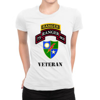 Us Army Ranger   75th Ranger Regiment   Veteran Black Zip Hoodie Ladies Fitted T-shirt | Artistshot