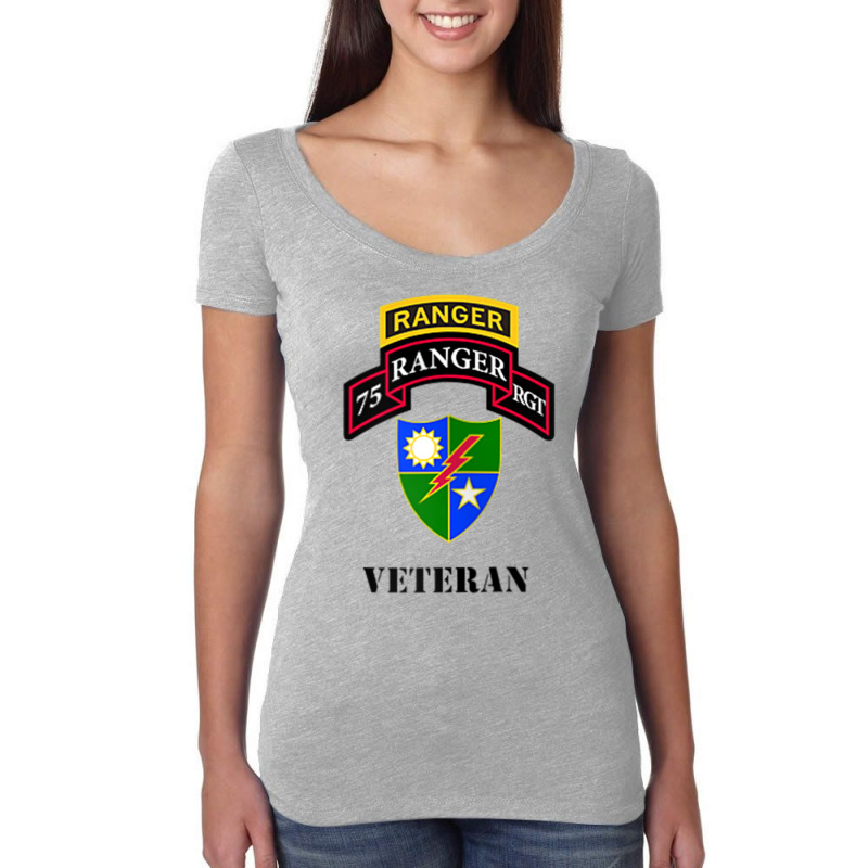 Us Army Ranger   75th Ranger Regiment   Veteran Black Zip Hoodie Women's Triblend Scoop T-shirt by cm-arts | Artistshot