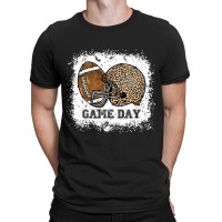 Bleached Game Day Leopard Football Helmet Sport Mom Girls  Copy T-shirt | Artistshot