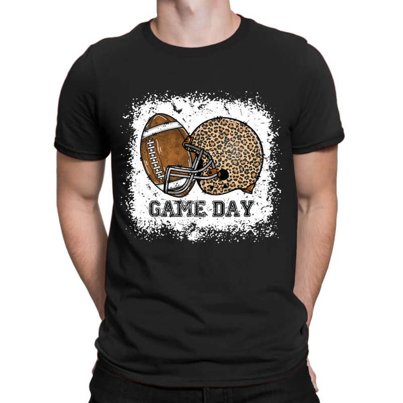 Bleached Game Day Leopard Football Helmet Sport Mom Girls  Copy T-shirt | Artistshot