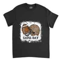 Bleached Game Day Leopard Football Helmet Sport Mom Girls  Copy Classic T-shirt | Artistshot