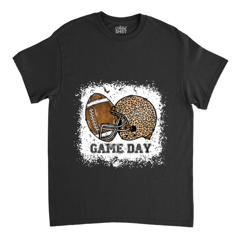 Bleached Game Day Leopard Football Helmet Sport Mom Girls  Copy Classic T-shirt | Artistshot