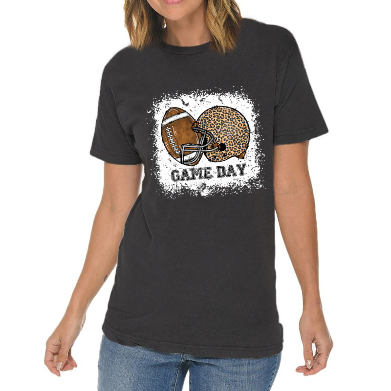 Bleached Game Day Leopard Football Helmet Sport Mom Girls  Copy Vintage T-shirt | Artistshot