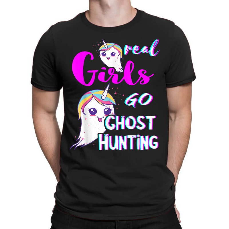 Real Girls Go Ghost Hunting Paranormal Unicorn Ghost Hunter T-shirt | Artistshot