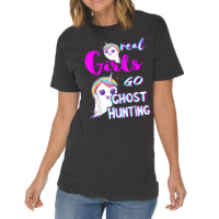 Real Girls Go Ghost Hunting Paranormal Unicorn Ghost Hunter Vintage T-shirt | Artistshot