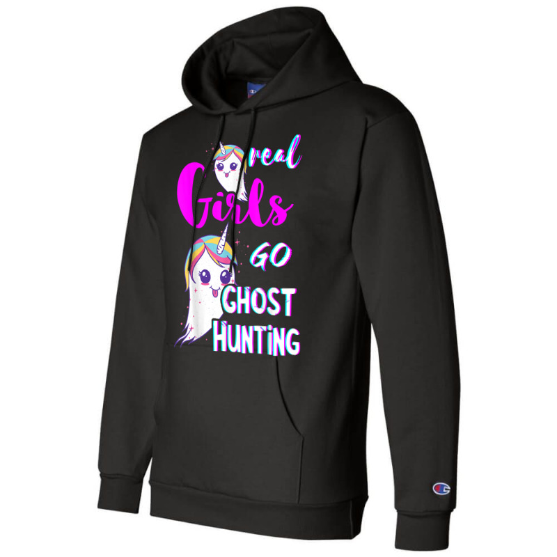 Real Girls Go Ghost Hunting Paranormal Unicorn Ghost Hunter Champion Hoodie | Artistshot