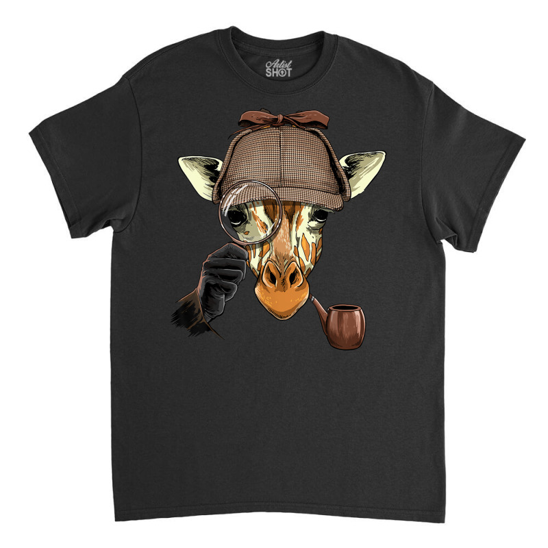 Detective Giraffe Spy Inspector Investigator Giraffe Lover Classic T-shirt by Fashlaza | Artistshot