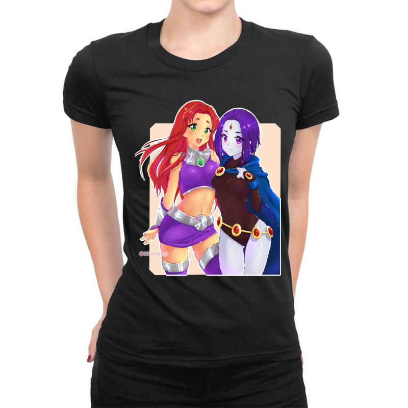 Starfire And Raven Ladies Fitted T-Shirt by cm-arts | Artistshot