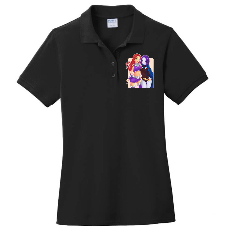 Starfire And Raven Ladies Polo Shirt by cm-arts | Artistshot