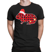 Red Buffalo Plaid Christmas Guinea Pig Xmas Lights T-shirt | Artistshot