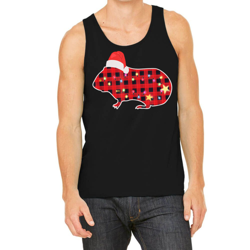 Red Buffalo Plaid Christmas Guinea Pig Xmas Lights Tank Top | Artistshot