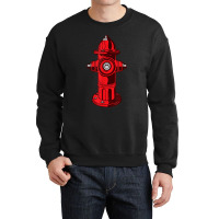 Red Graphic Fire Hydrant Firefighter Work Tee Crewneck Sweatshirt | Artistshot