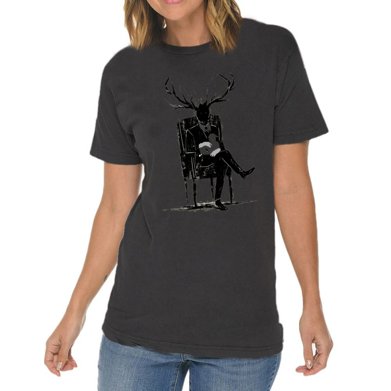 Hannibal Lecter N B C Stag Antlers Lamb Vintage T-Shirt by cm-arts | Artistshot