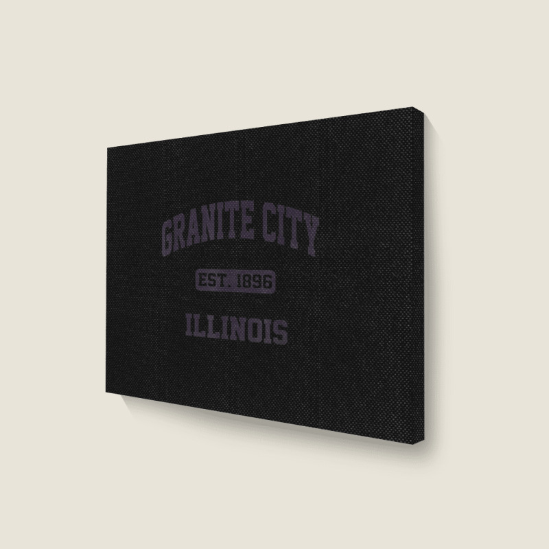 Granite City Illinois Il Vintage State Athletic Style Landscape Canvas Print | Artistshot