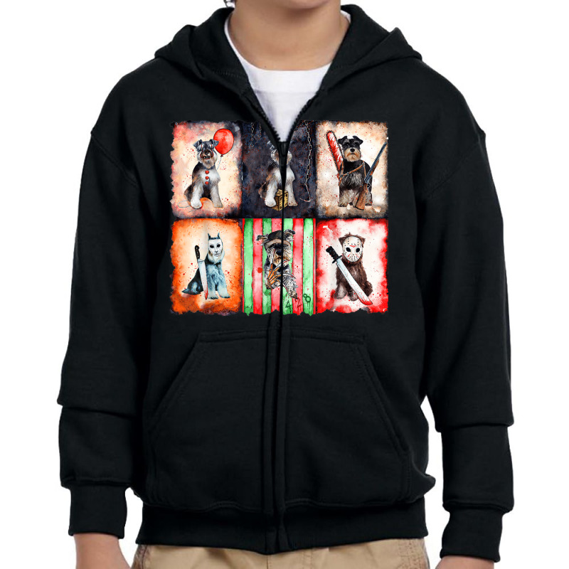 Ads Schnauzer Horror Halloween Youth Zipper Hoodie | Artistshot