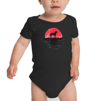 Belgian Malinois Japanese Sunset Retro Dog Red Baby Bodysuit | Artistshot