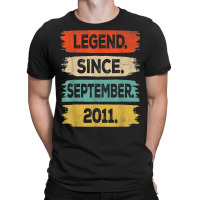 11 Years Old Gift Legend Since September 2011 11th Birthday T-shirt | Artistshot