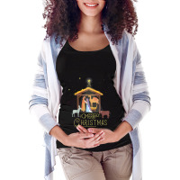 Merry Christmas - Nativity Scene North Star - Baby Jesus Maternity Scoop Neck T-shirt | Artistshot