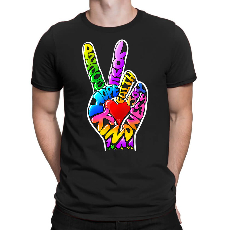 Peace Love Hope Joy Faith Kindness Word Art By Tangie Marie T-Shirt by ArtistDax | Artistshot