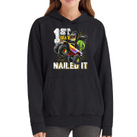 1st Grade Nailed It Dinosaur Monster Truck Graduation Cap Vintage Hoodie | Artistshot